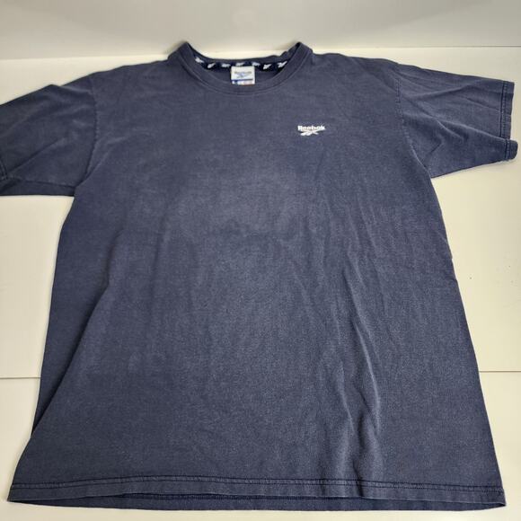 Reebok Embroidered Logo Blue & White Short Sleeve T-Shirt Men's Size XL - Picture 1 of 4